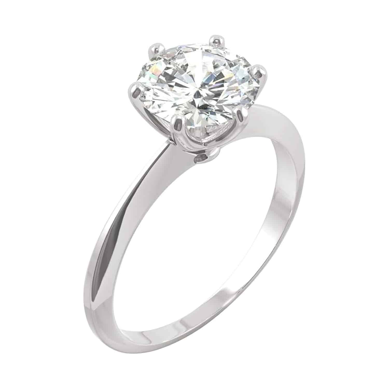 Charles & Colvard Created Moissanite 8mm Round Cut Solitaire Engagement Ring view 3