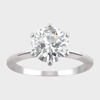 Charles & Colvard Created Moissanite 8mm Round Cut Solitaire Engagement Ring