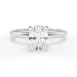 Discover Milena Solitaire engagement rings below $1000. Sleek 14K white gold design paired with an oval diamond. Free engraving at Ritani.