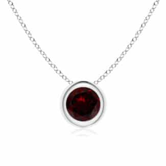 Bezel-Set Garnet Solitaire Pendant
