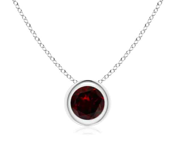 Bezel-Set Garnet Solitaire Pendant