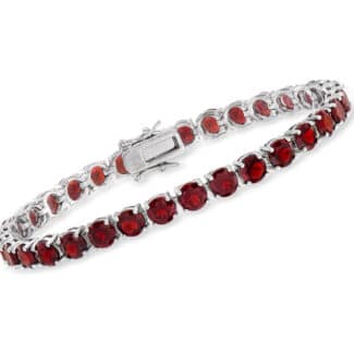 Garnet Tennis Bracelet in Sterling Silver