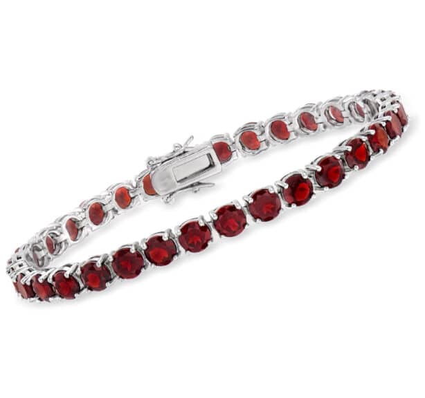 Garnet Tennis Bracelet in Sterling Silver