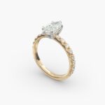 exact lab-grown diamond copy of Selena Gomez engagement ring from James Allen—a stunning 3.09-carat marquise-cut diamond with D color, VVS2 clarity, and excellent polish.