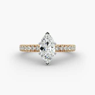 exact lab-grown diamond copy of Selena Gomez's engagement ring, featuring a stunning marquise-cut D color VVS2 stone set in 14K yellow gold from Blue Nile