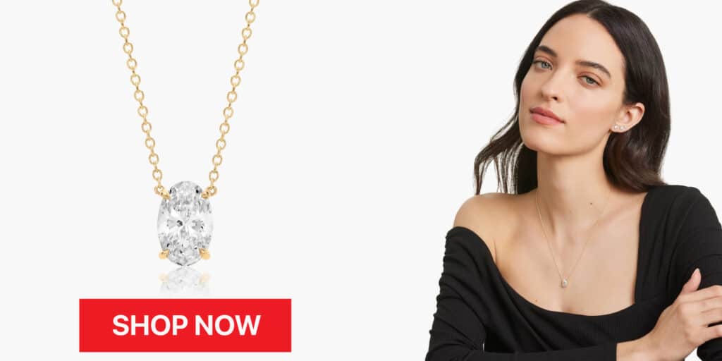14K Yellow Gold Oval Shape Lab Created Diamond Solitaire Pendant (1.5 CTW - F-G / VS2-SI1) from james allen