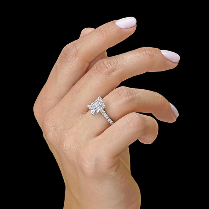 emerald cut moissanite ring