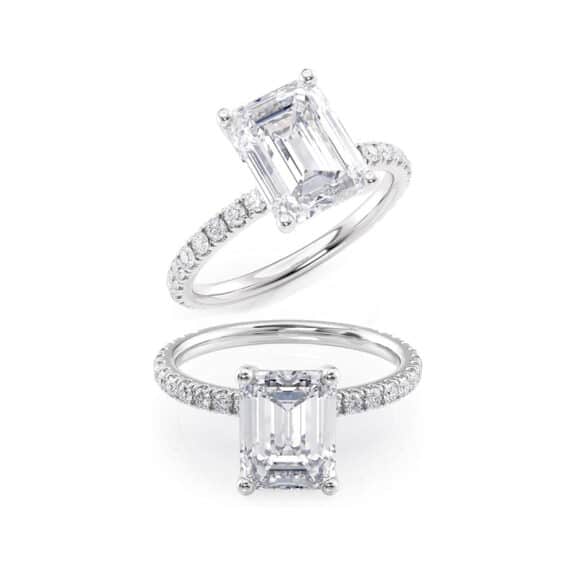 emerald cut moissanite ring
