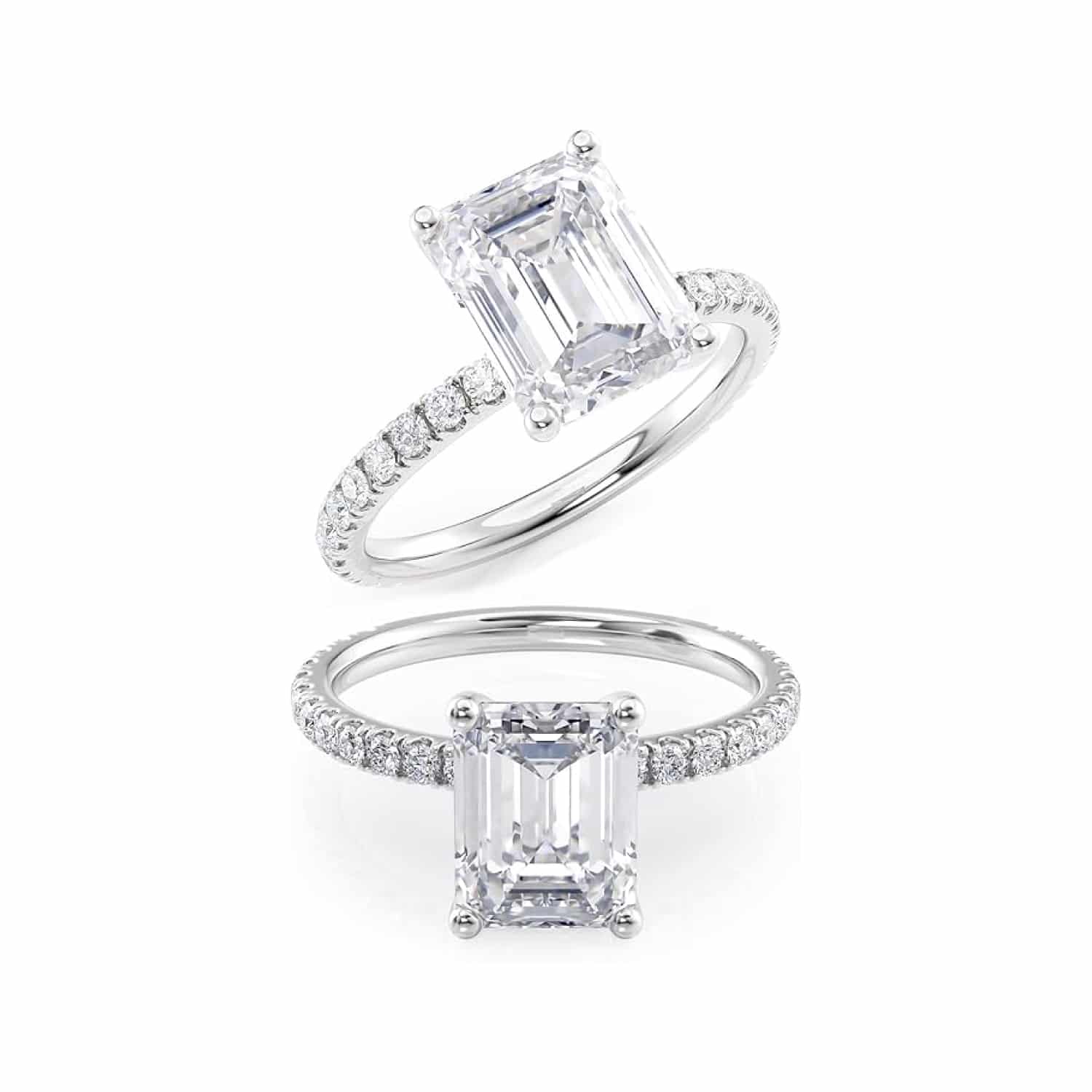emerald cut moissanite ring