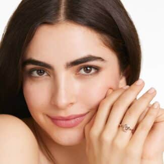 Bezel Morganite Ring In 14K Rose Gold