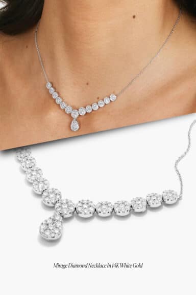 Mirage Diamond Necklace in 14k White Gold – Elegant Wedding Jewelry Ideas for Bride
