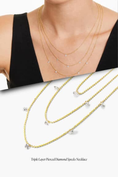 Triple Layer Pierced Diamond Specks Necklace in by Brevani – Wedding Jewelry Ideas for Bride