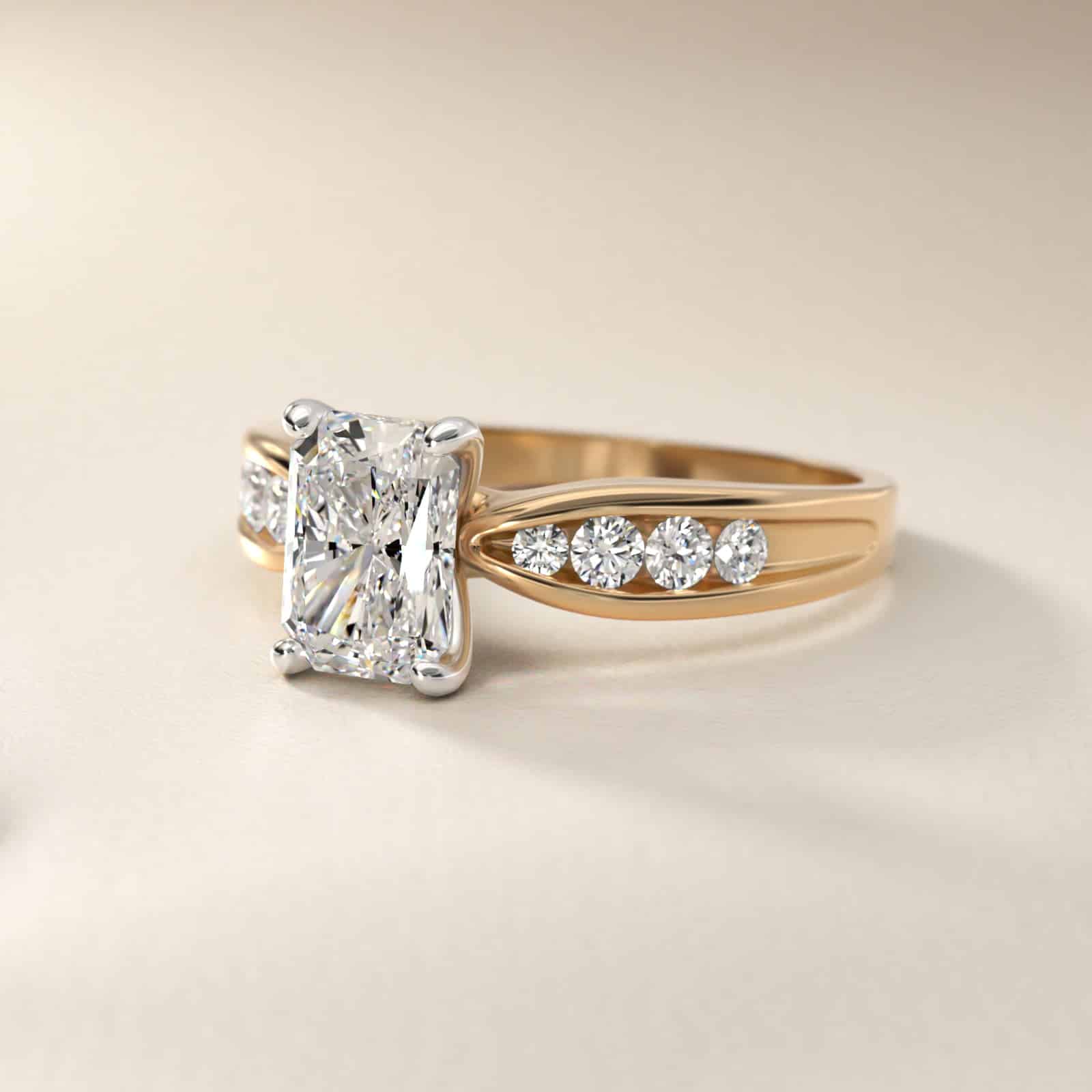 Bow-Tie Engagement Ring With Channel Set Round Diamonds In 14K Yellow Gold By James Allen Bow-Tie Engagement Ring With Channel Set Radiant Diamonds In 14K Yellow Gold By James Allen