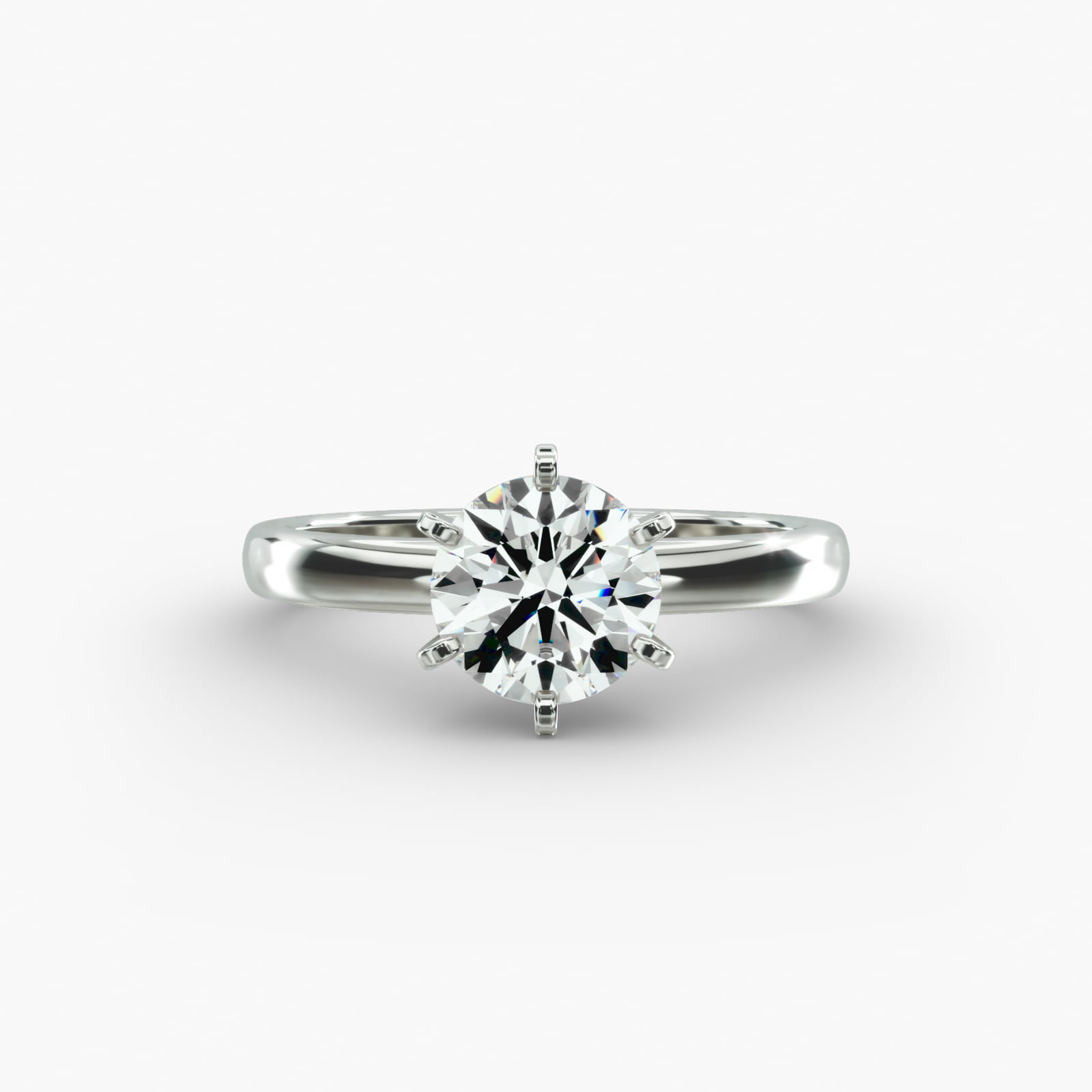 Comfort Fit Six Prong Solitaire 7 Carat Diamond Ring in Platinum