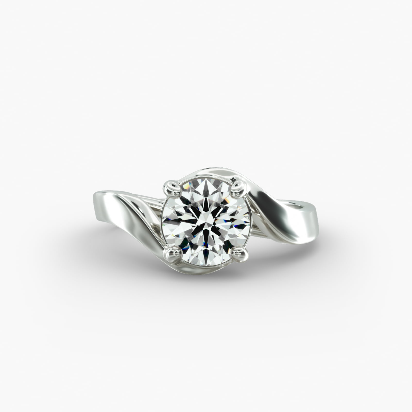 A close-up side view of a 4 carat diamond ring, highlighting the Triple Excellent cut of the center stone and the delicate pavé setting.