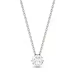 A Round Brilliant Solitaire Pendant with 1/2 CT DEW Colorless Moissanite in 14K White Gold, a classic and elegant option among Luxury Push Present Ideas and push present necklace for mom gifts.