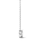 A Round Brilliant Solitaire Pendant with 1/2 CT DEW Colorless Moissanite in 14K White Gold, a classic and elegant option among Luxury Push Present Ideas and push present necklace for mom gifts.