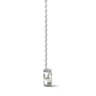 A Round Brilliant Solitaire Pendant with 1/2 CT DEW Colorless Moissanite in 14K White Gold, a classic and elegant option among Luxury Push Present Ideas and push present necklace for mom gifts.