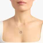 A Luna Sapphire and Diamond Heart Pendant Necklace in 14K White Gold, a thoughtful push present idea from husband and excellent luxury push present ideas gift.