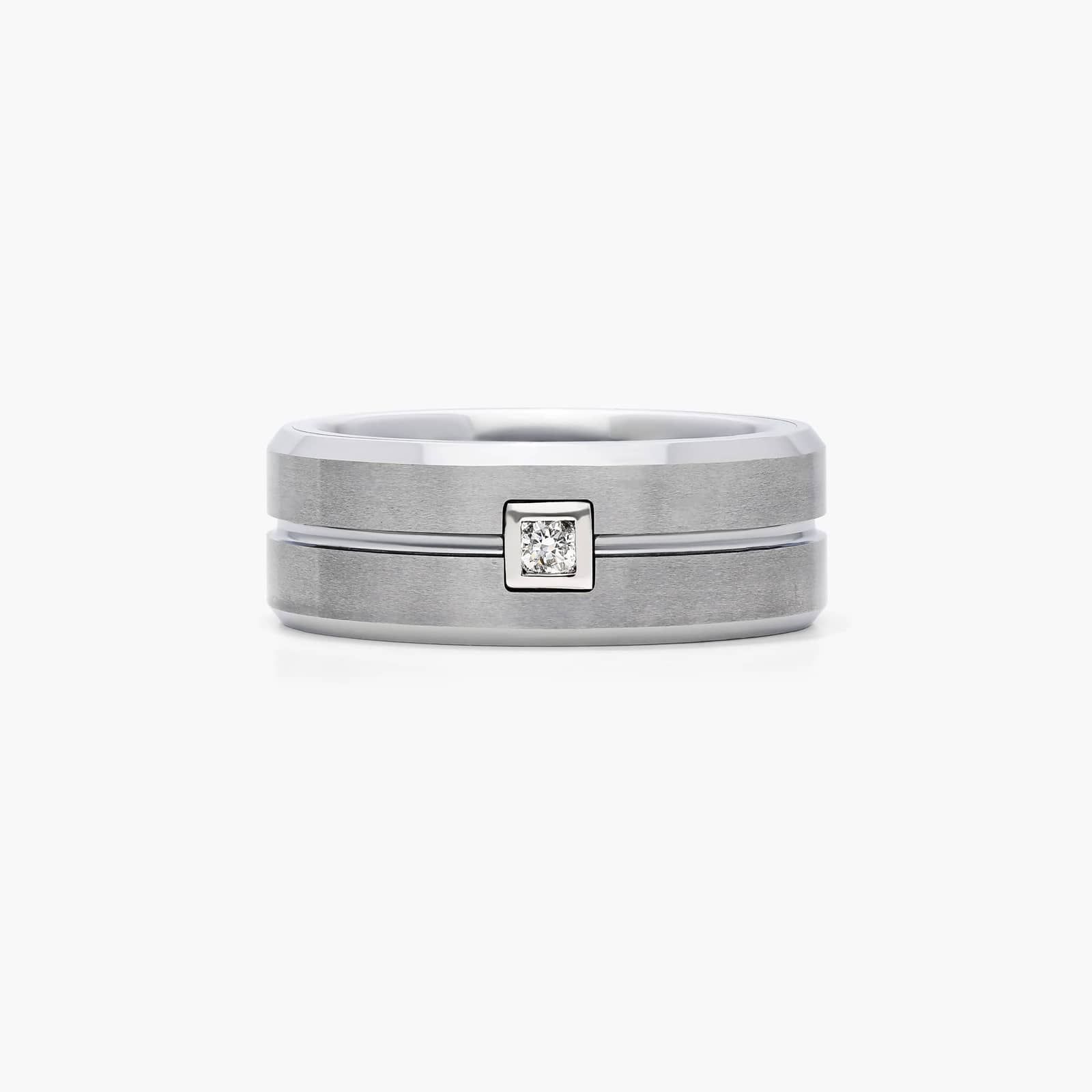 mens-tungsten-wedding-bands-with-diamonds-round-cut-9mm A Round Cut Diamond Mens Tungsten Wedding Bands With Diamonds by TRITON (9.00mm) in White Tungsten Carbide with a 0.1 CTW diamond.