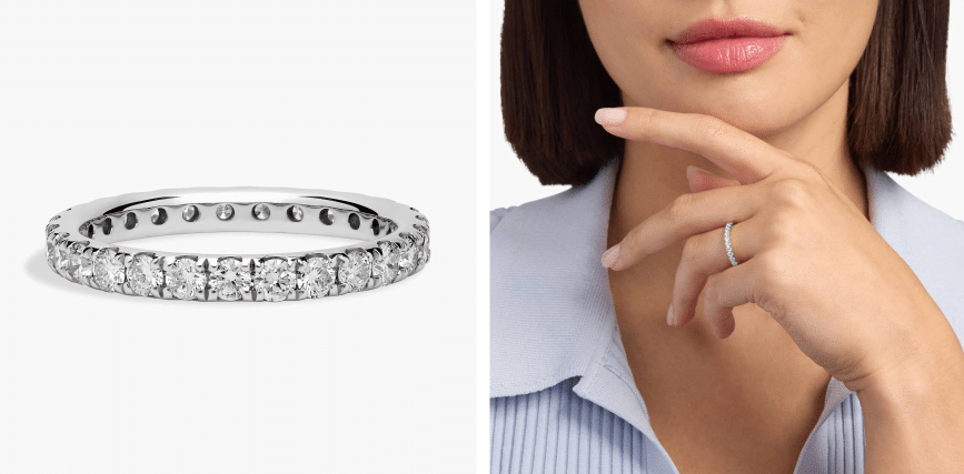 Riviera Pavé Diamond Eternity Ring in Platinum (1 ct. tw.)