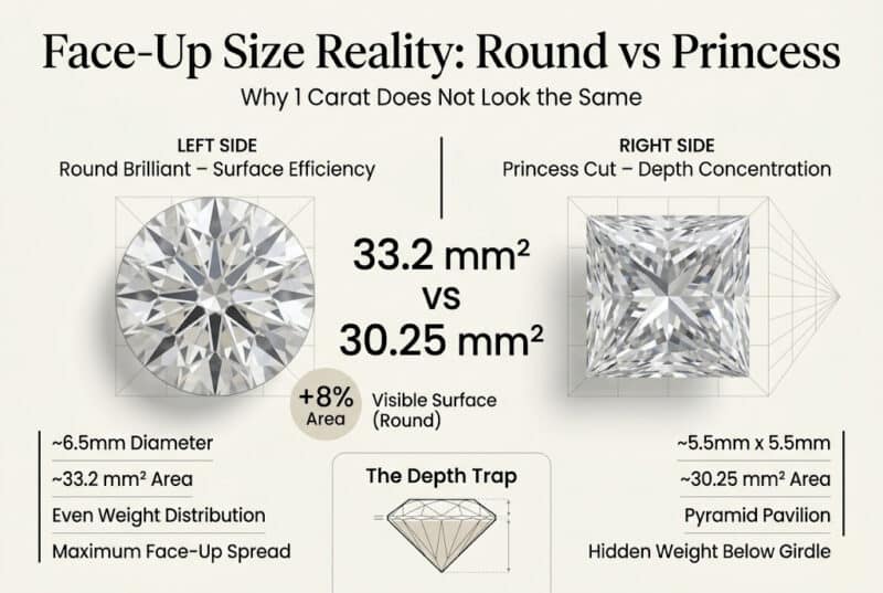 Rounded Princess Round Cut vs Princess Cut Diamond: We Tested Both (2026) | Aurelia ...