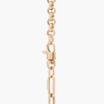 18" Mixed Link Chain with Leaf Charm in 14k Yellow Gold - Natural Diamond Accent Necklace