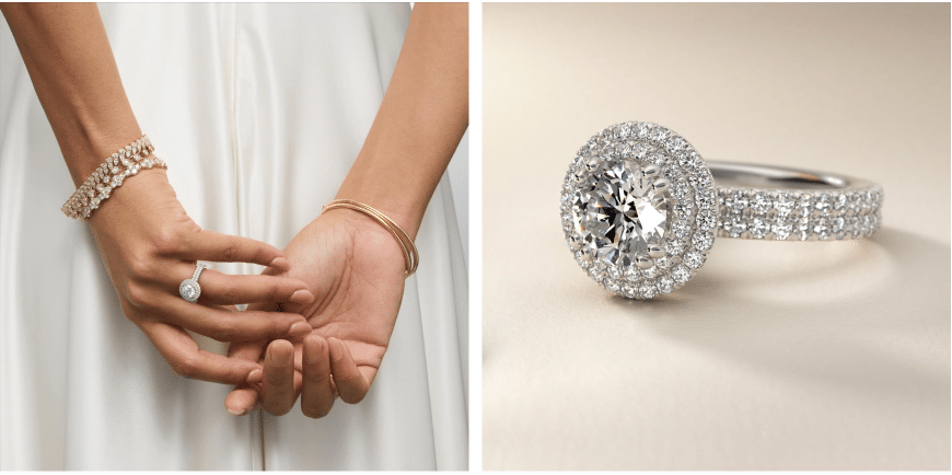 Blue Nile Studio Double Halo Gala Diamond Engagement Ring in Platinum (7/8 ct. tw.)