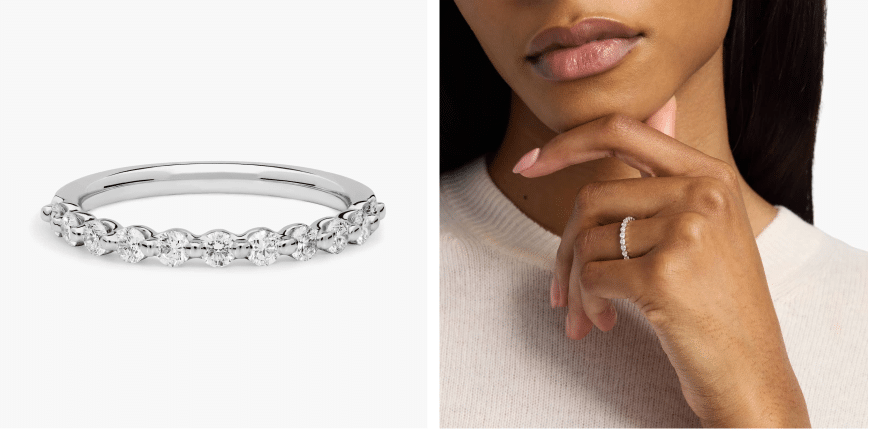 Floating Diamond Wedding Ring In Platinum (1/2 Ct. tw. - H-I / SI1-SI2)
