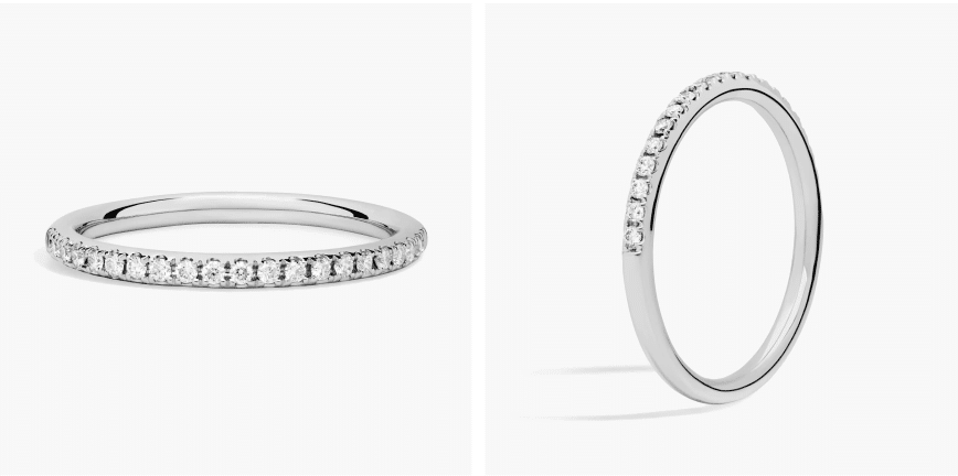 Riviera Pavé Diamond Ring in 14k White Gold (1/6 ct. tw.)