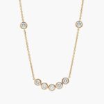 Smile Necklace With Bezel Set Lab-Grown Diamonds in 14K Yellow Gold