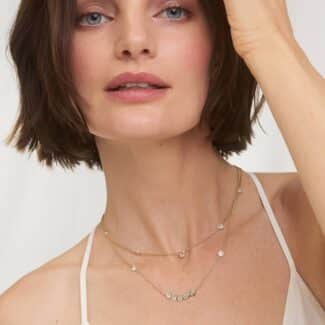 Smile Necklace With Bezel Set Lab-Grown Diamonds in 14K Yellow Gold