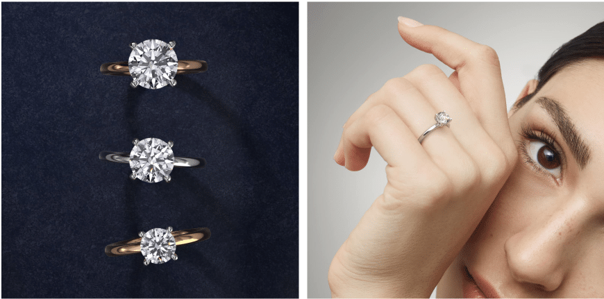 Solitaire Plus Hidden Halo Diamond Engagement Ring in 14k White Gold