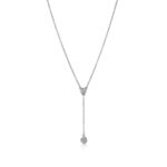 Shop this pre-loved authentic tiffany diamond by the yard necklace. Elsa Peretti design in PT950 platinum with 0.19 CT diamonds. Includes original box and pouch.