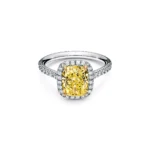 Discover the tiffany and co yellow diamond engagement ring from the Soleste collection. 2.00 carat Fancy Vivid Yellow cushion-cut diamond set in platinum.