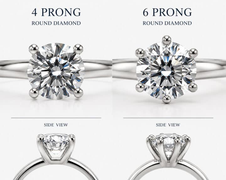 4 vs 6 Prong Diamond Rings