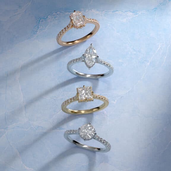 Cathedral Pavé Crown Diamond Engagement Ring By James Allen