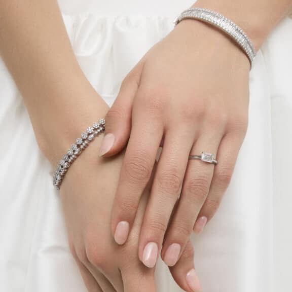 East West Solitaire in Platinum