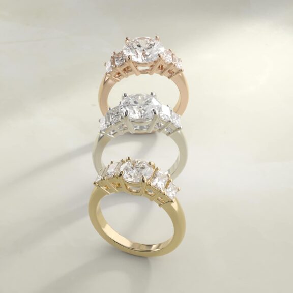 Four Stone Princess-Cut Diamond Engagement Ring