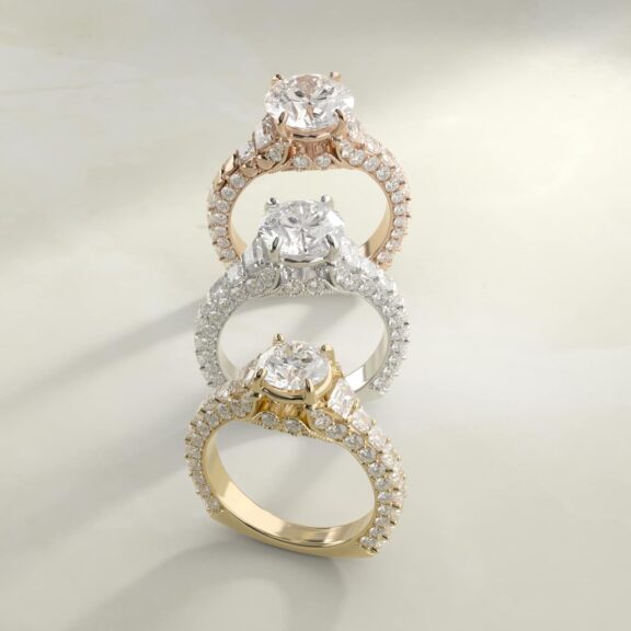Grandeur Trapezoid Diamond Engagement Ring in Platinum (2 1/4 ct. tw.) By Bella Vaughan