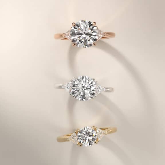 Three-Stone Trillion Diamond Engagement Ring