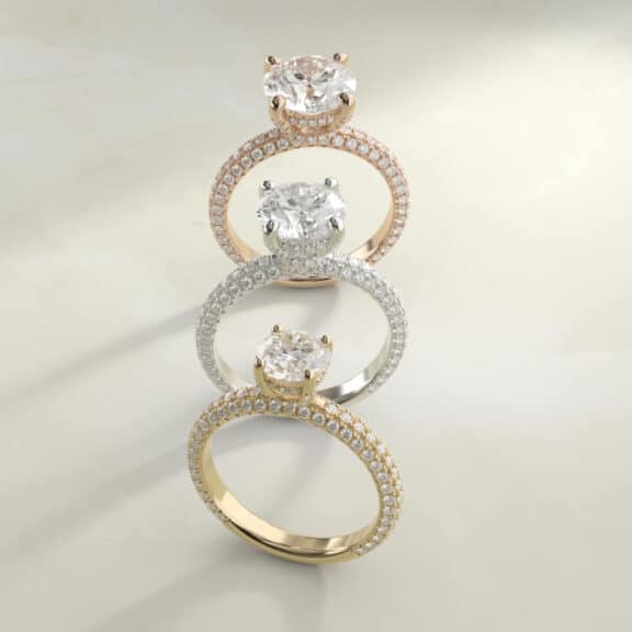 Trio MicroPavé Diamond Engagement Ring By James Allen