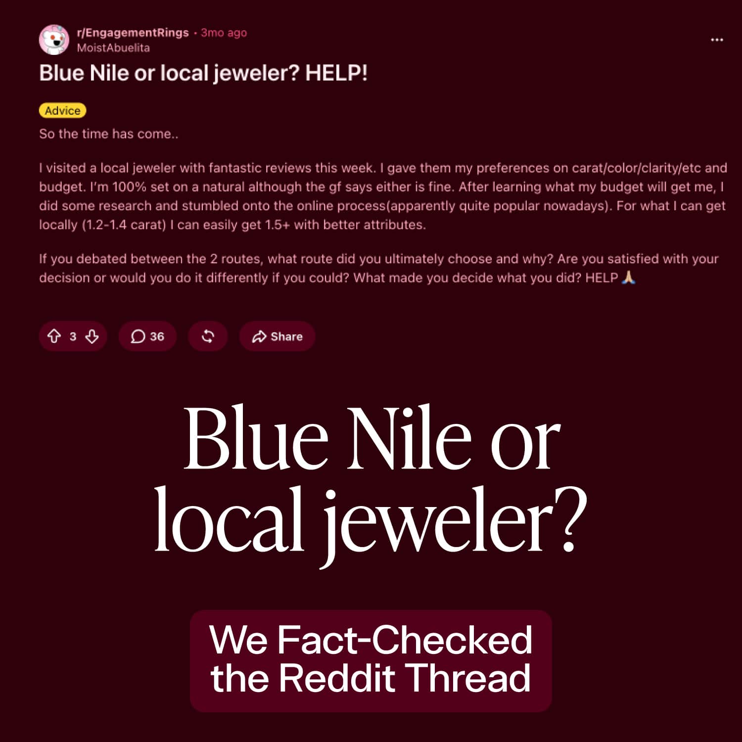 Blue Nile vs Local Jeweler: We Fact-Checked the Reddit Thread