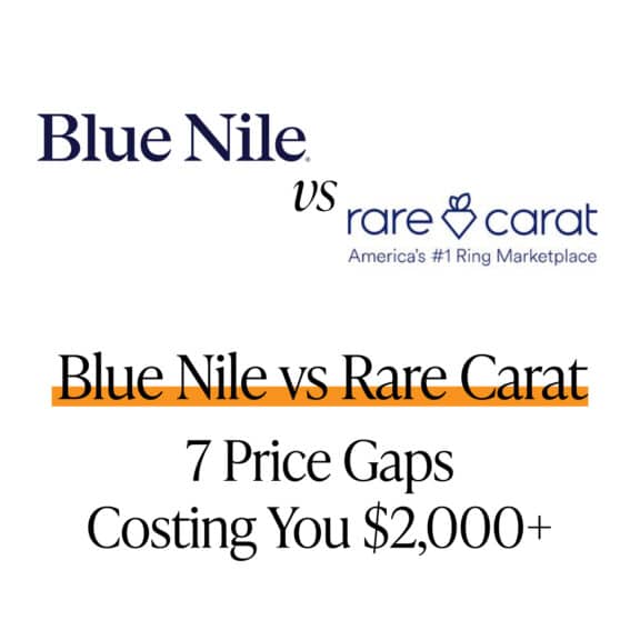 Blue Nile vs Rare Carat compared with real settings, earrings, necklaces, and bracelets — actual prices, return policies, and where each one wins.