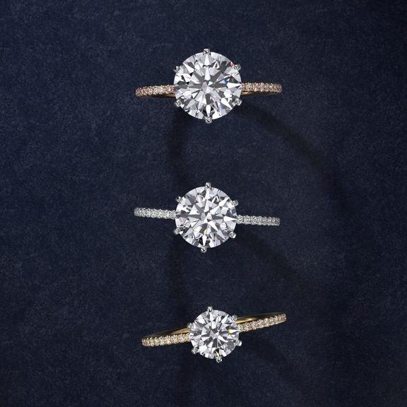 Eternal Riviera Lab-Grown Diamond Engagement Ring in 14K Yellow Gold (1/6 ct. tw.)