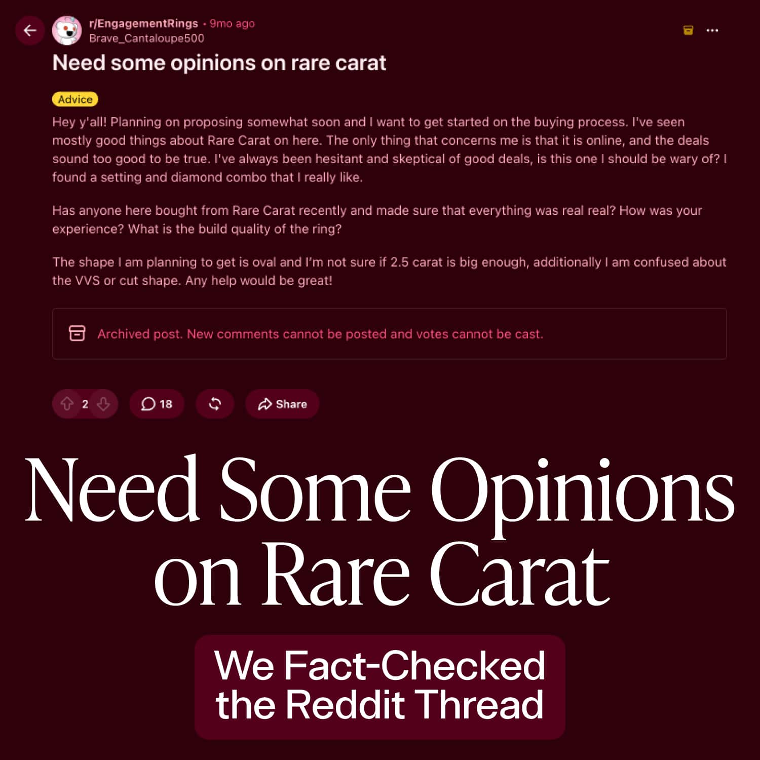 "Need Some Opinions on Rare Carat" — We Fact-Checked the Reddit Thread