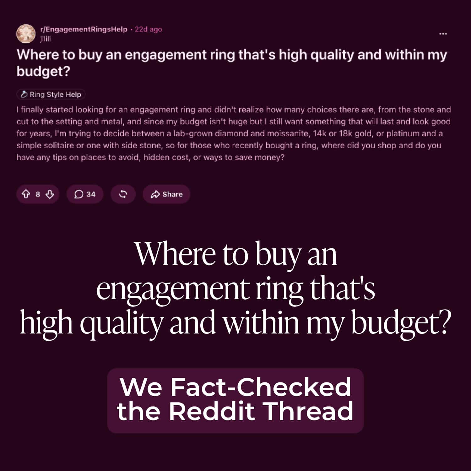 Where to buy an engagement ring that's high quality and within my budget