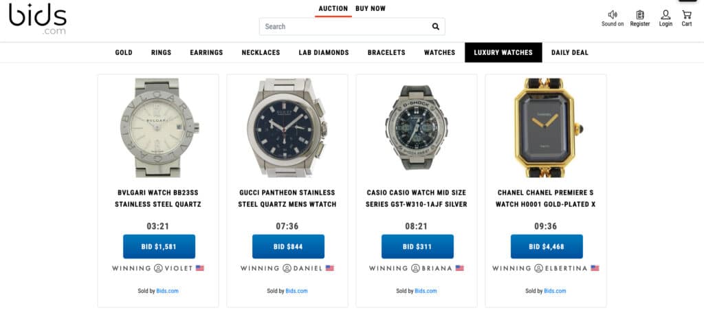 Luxury Watches on Bids.com