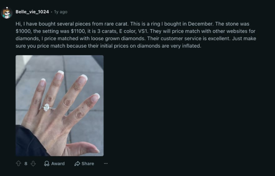 I am about to buy my ring from Rare Caret. What are your experiences with them?