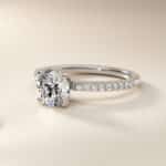 GIA 4.16 Carat I-VVS2 Excellent Cut Round Natural Diamond Riviera Pavé Diamond Engagement Ring in (1/6 ct. tw.)